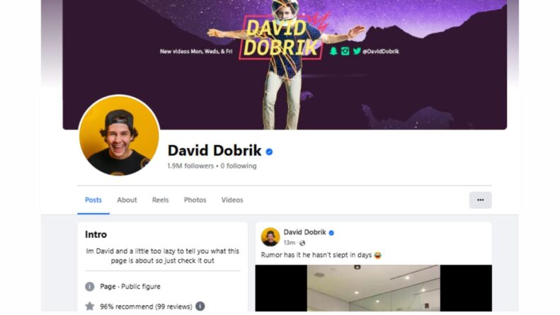 David Dobrik Facebook