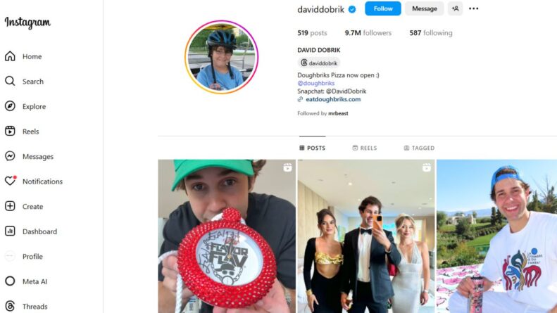 David Dobrik Instagram
