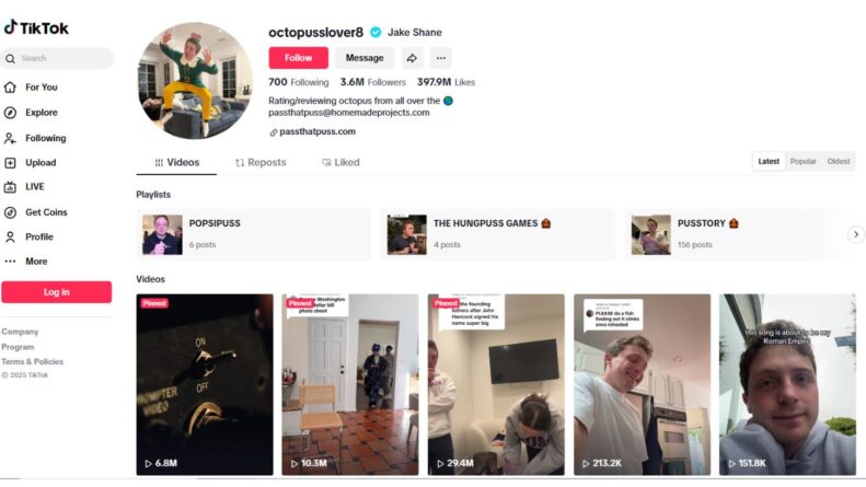 Jakе Shanе's TikTok Pagе